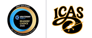 USA Today Readers' Choice 2018 Best Air Show and ICAS logos